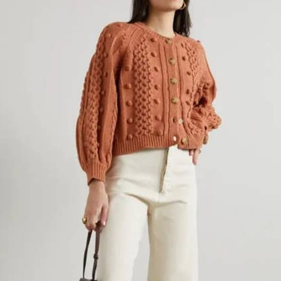 THE GREAT. Sweaters - THE GREAT. Mountainside Cardigan Sweater Antique Rose Malt 1 Small Preowned